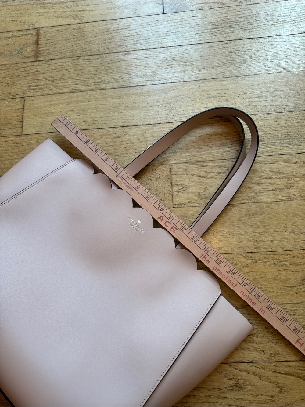 kate spade pale pink scallop-edge leather tote - Picture 5 of 13